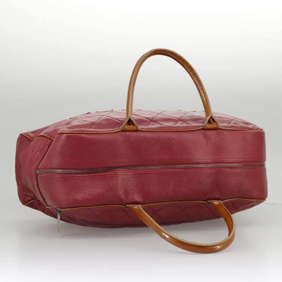 CHANEL Matelasse Boston Bag Caviar Skin Red CC - Picture 6 of 16